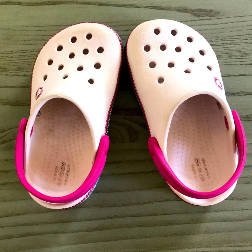 Toddler girls CROCS used size 7